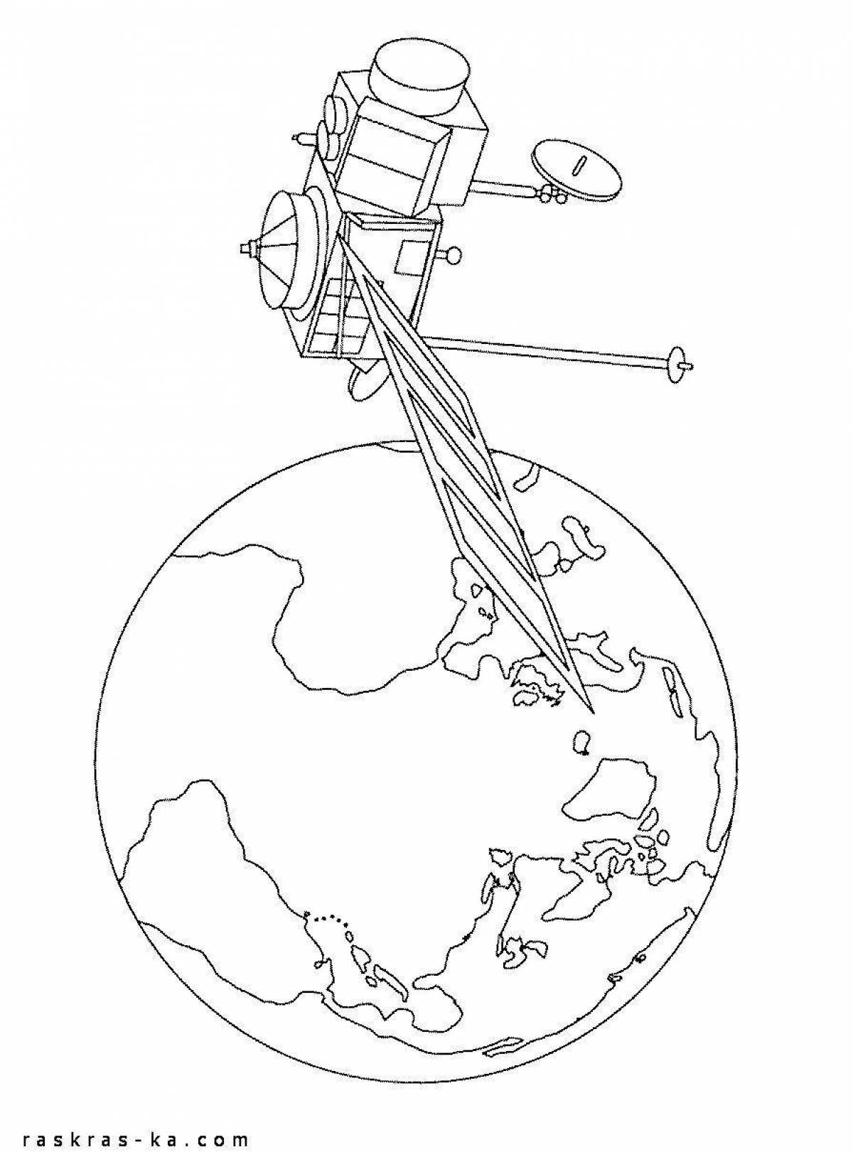 Out of this world space station coloring page