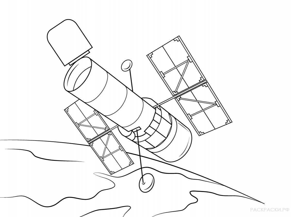 Galactic space station coloring page