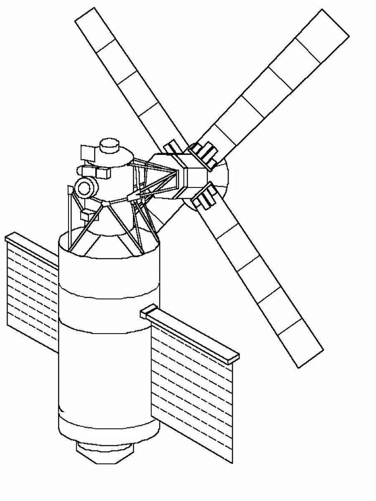 Intergalactic space station coloring page