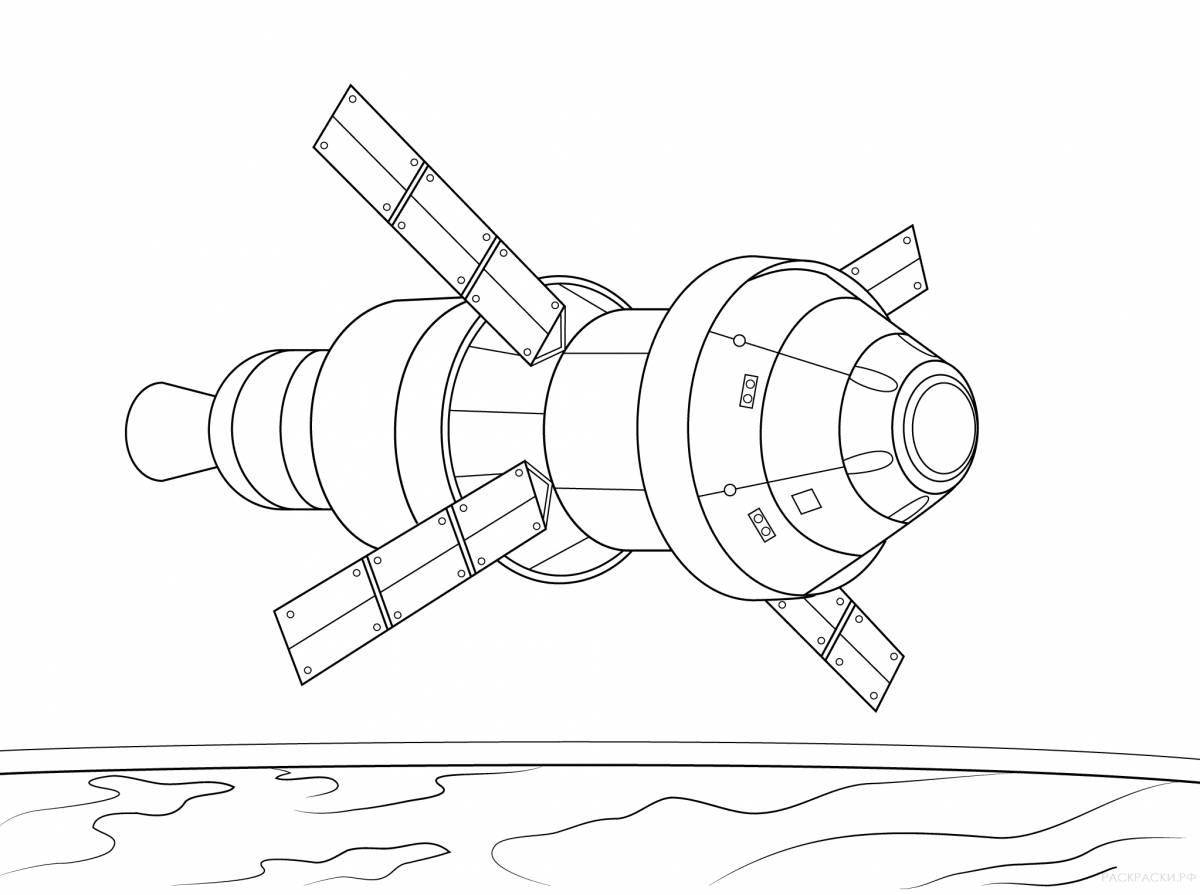 Awesome space station coloring book
