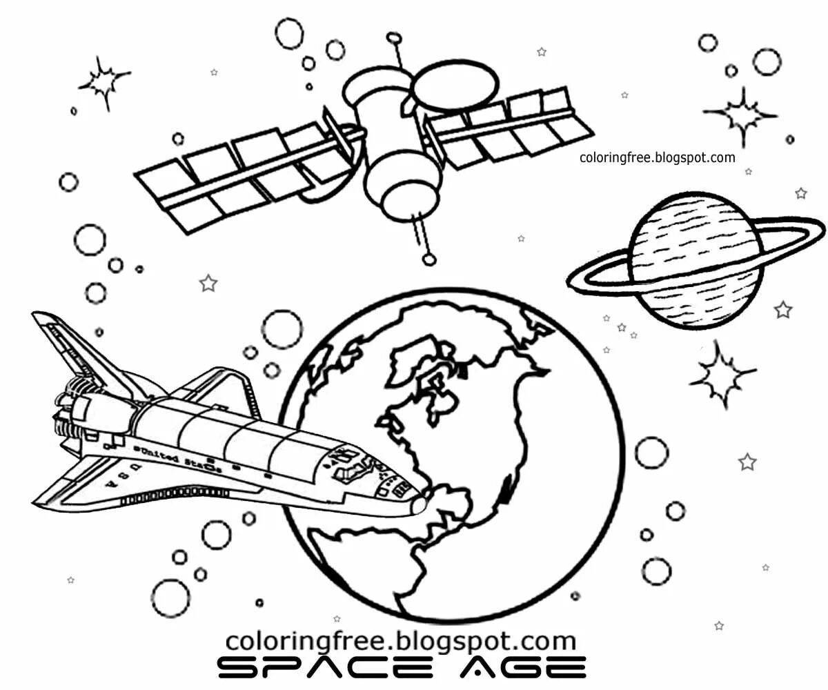 Coloring page marvelous space station