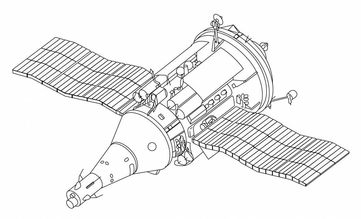 Coloring book fascinating space station
