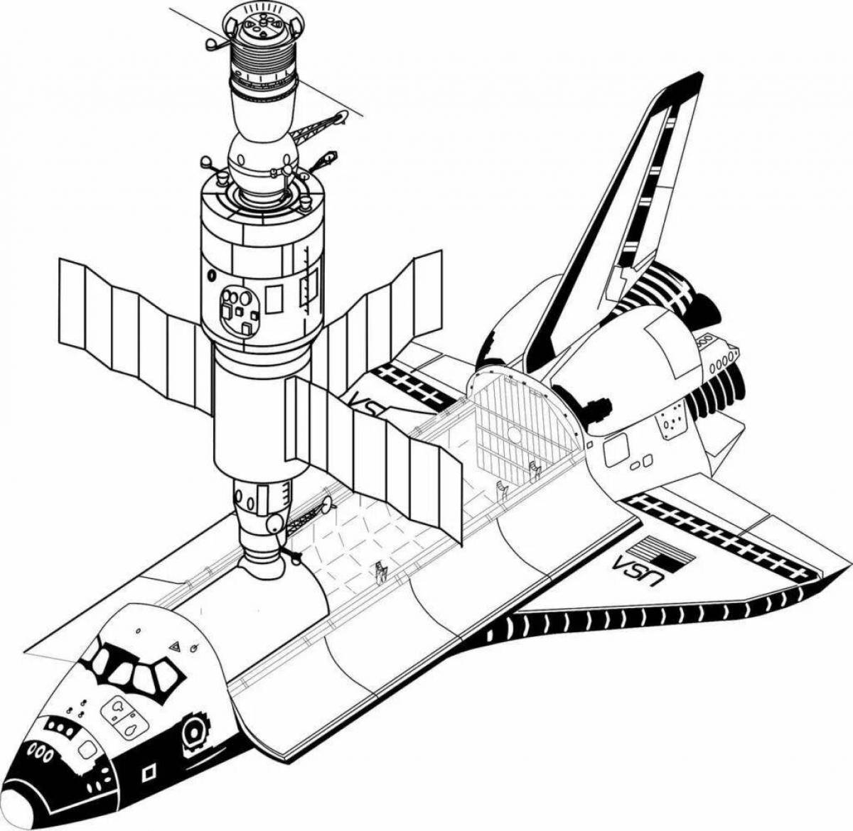 Coloring page amazing space station