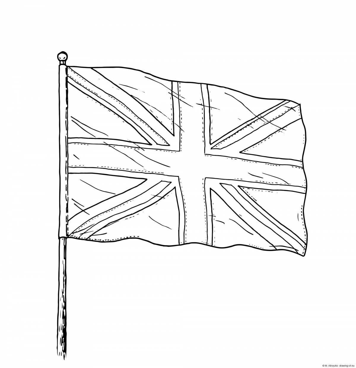 Festive English flag coloring page