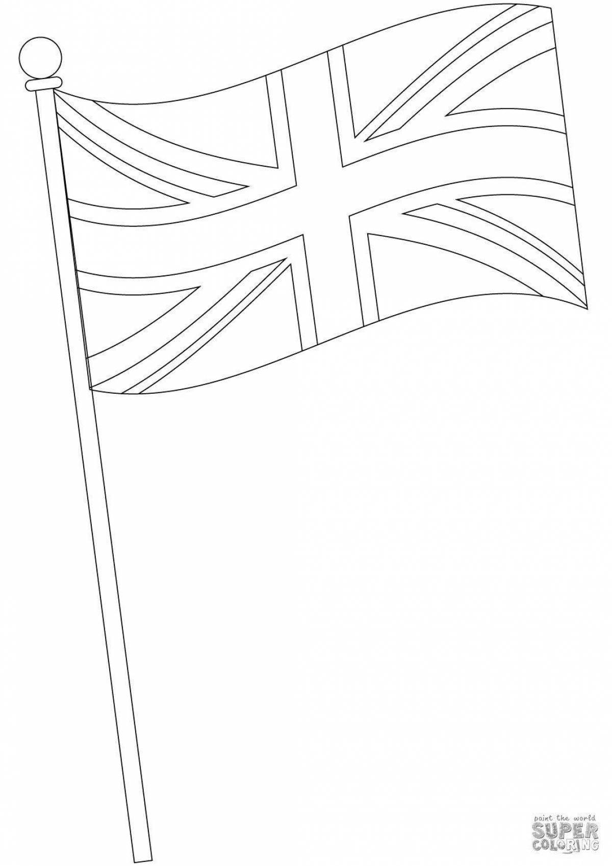 Playful English flag coloring page