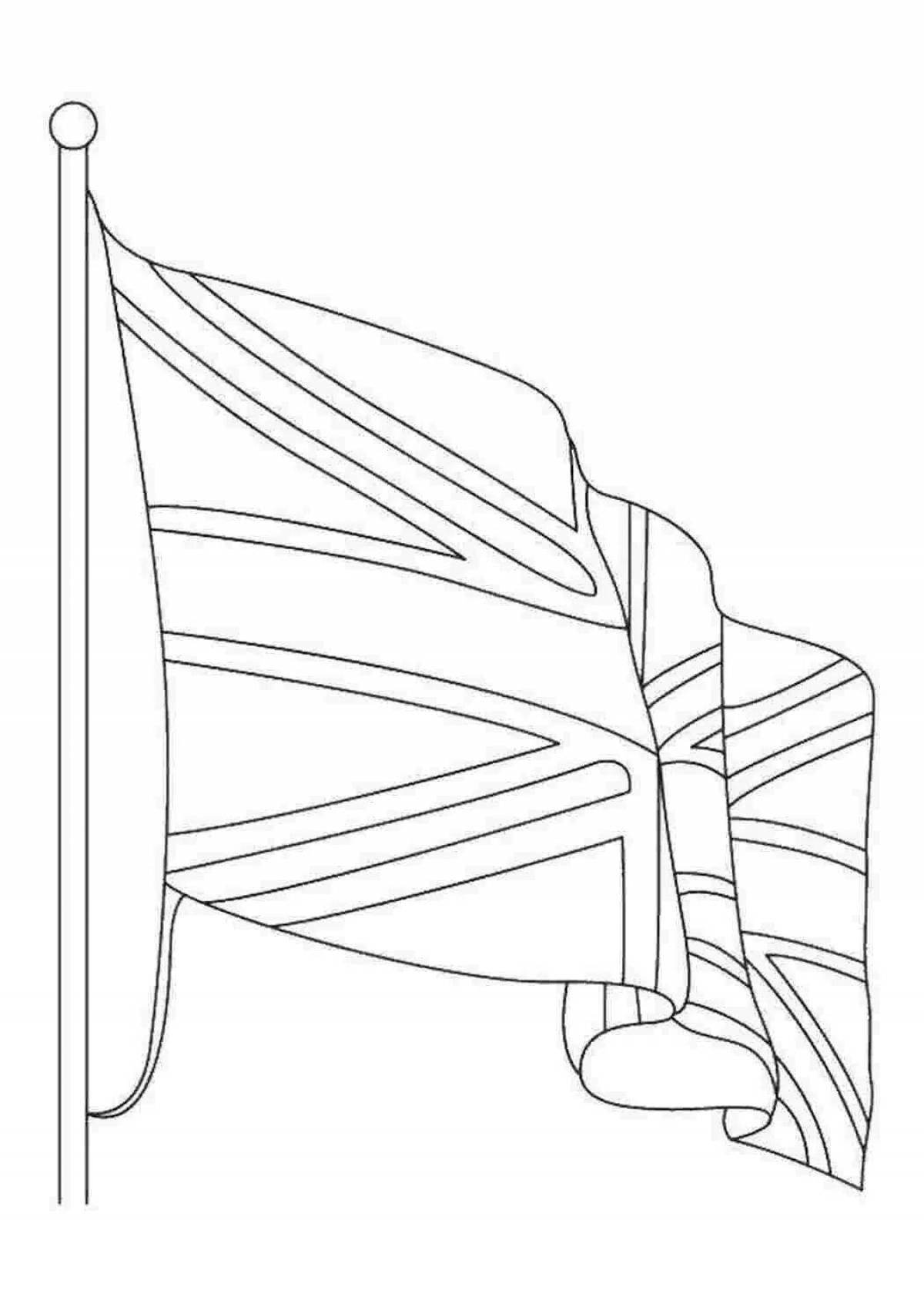 Bold english flag coloring page