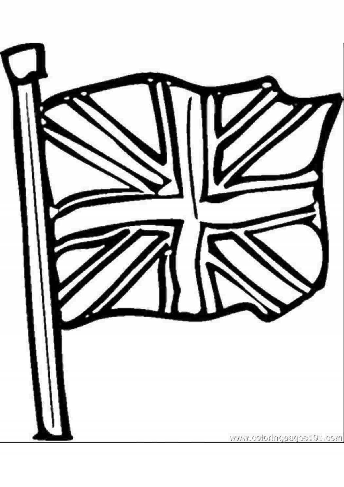 Splendid English flag coloring page