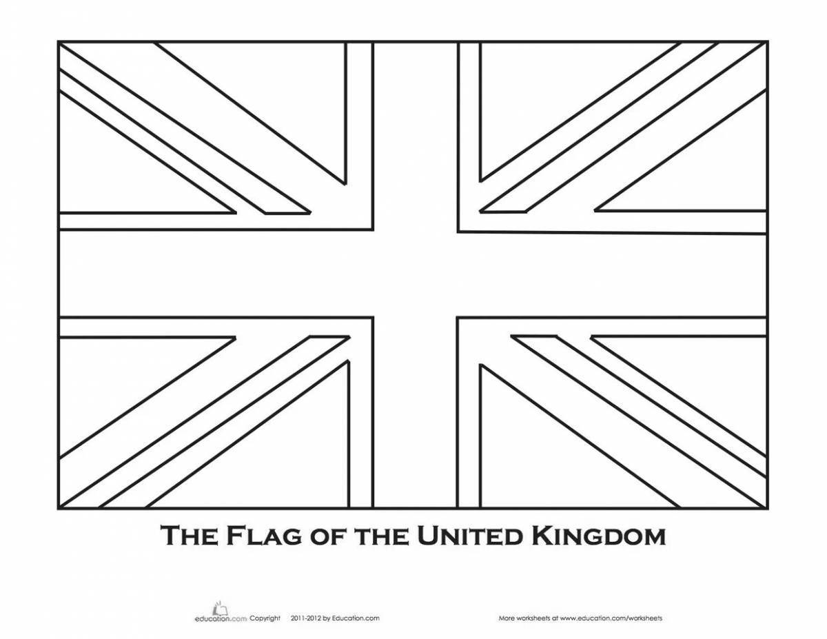 Coloring page majestic English flag
