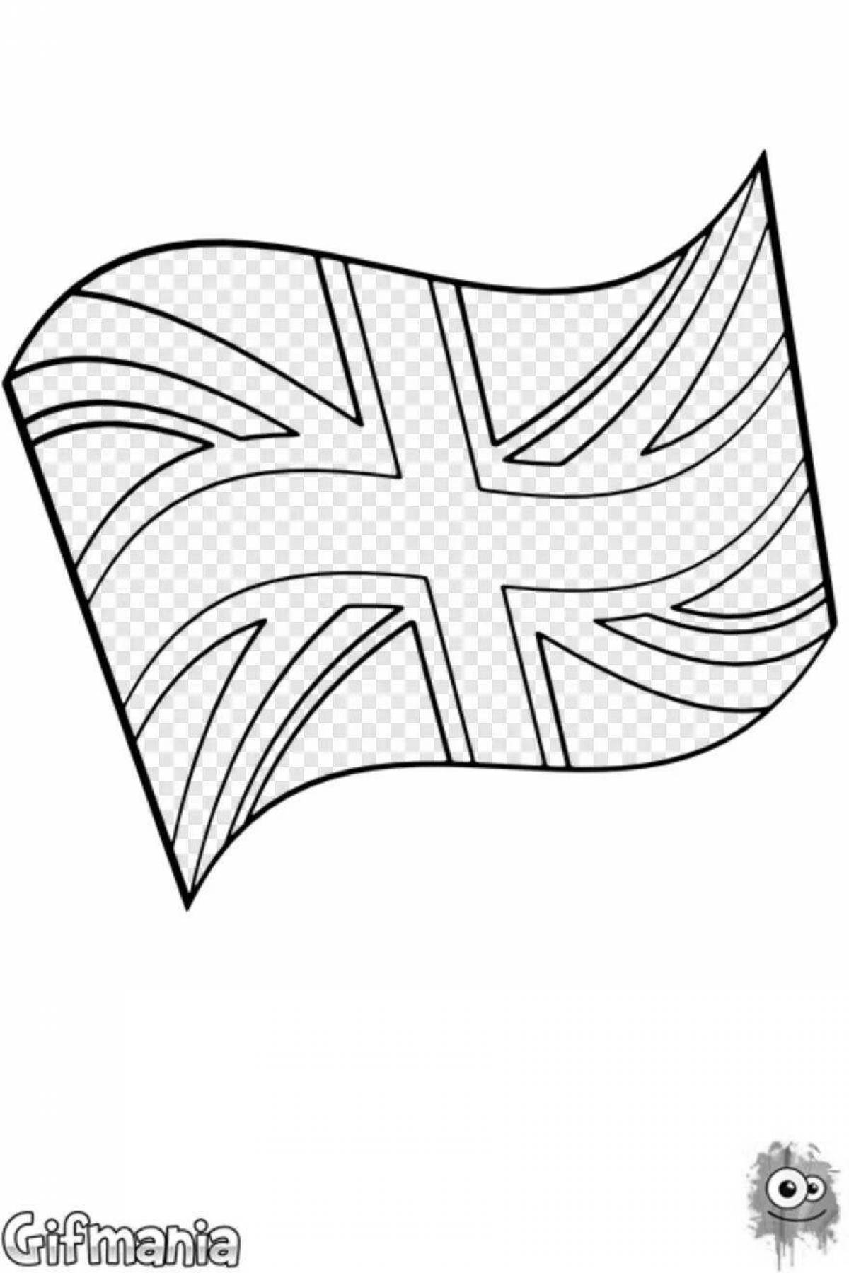 Раскраска сияющий английский флаг