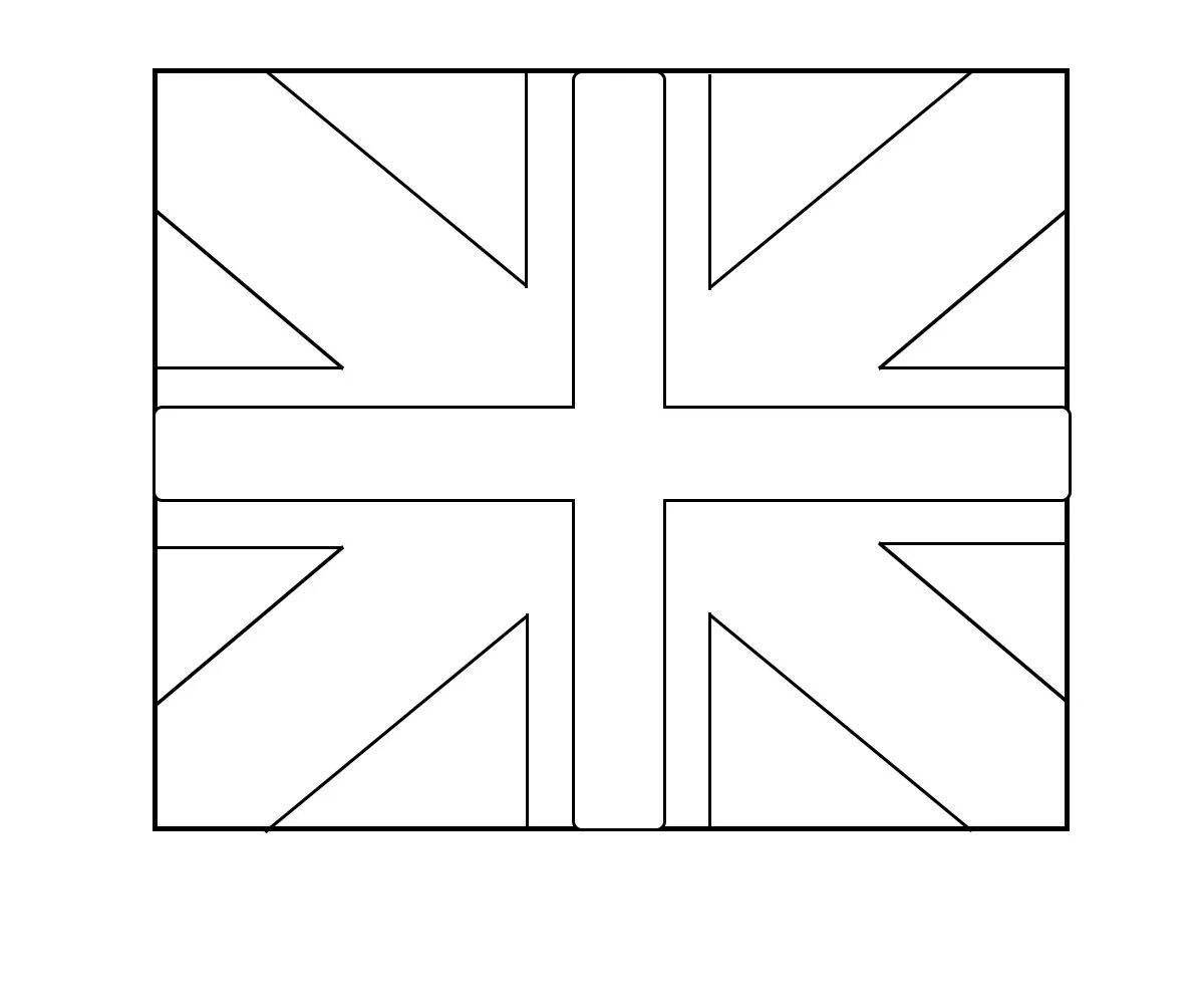 Brightly colored English flag coloring page