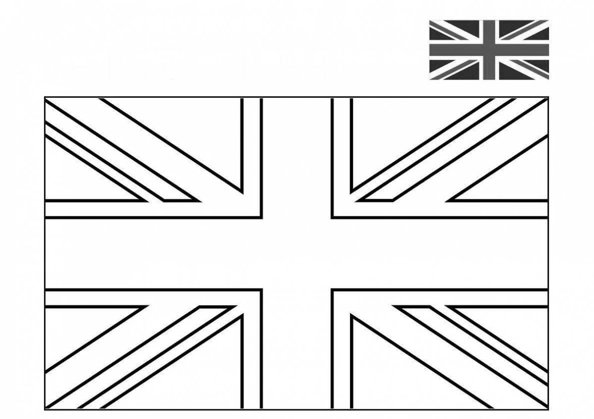 Brightly colored English flag coloring page