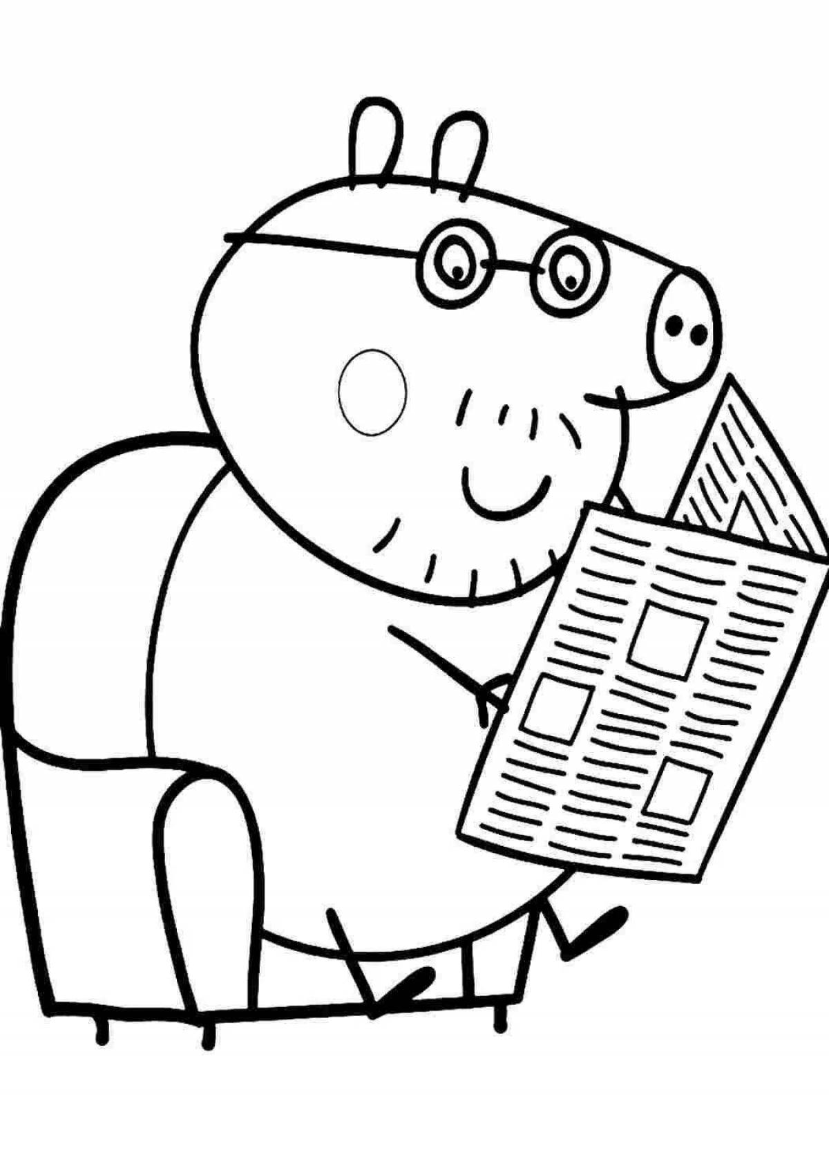 Papa Pig Coloring Page Live