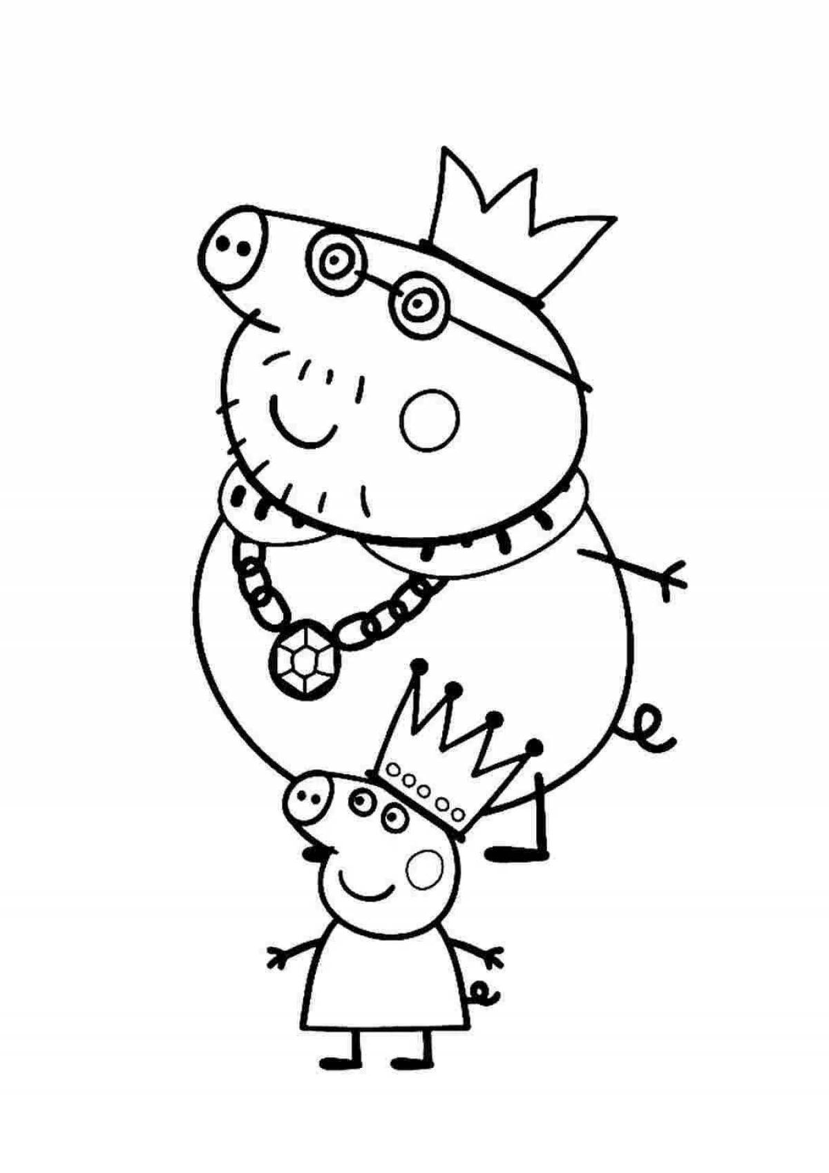 Animated daddy pig coloring page