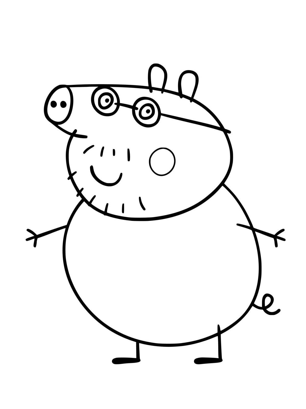 Funny daddy pig coloring book