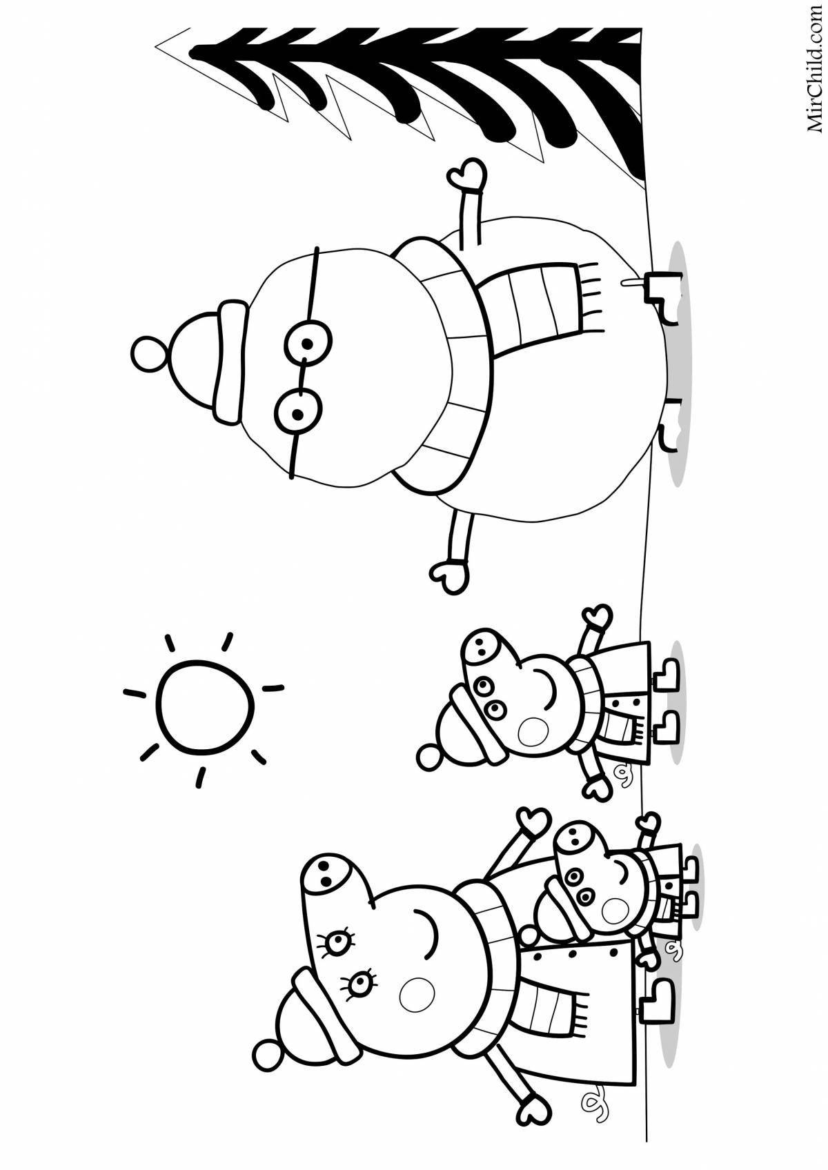 Photo Papa Pig holiday coloring book