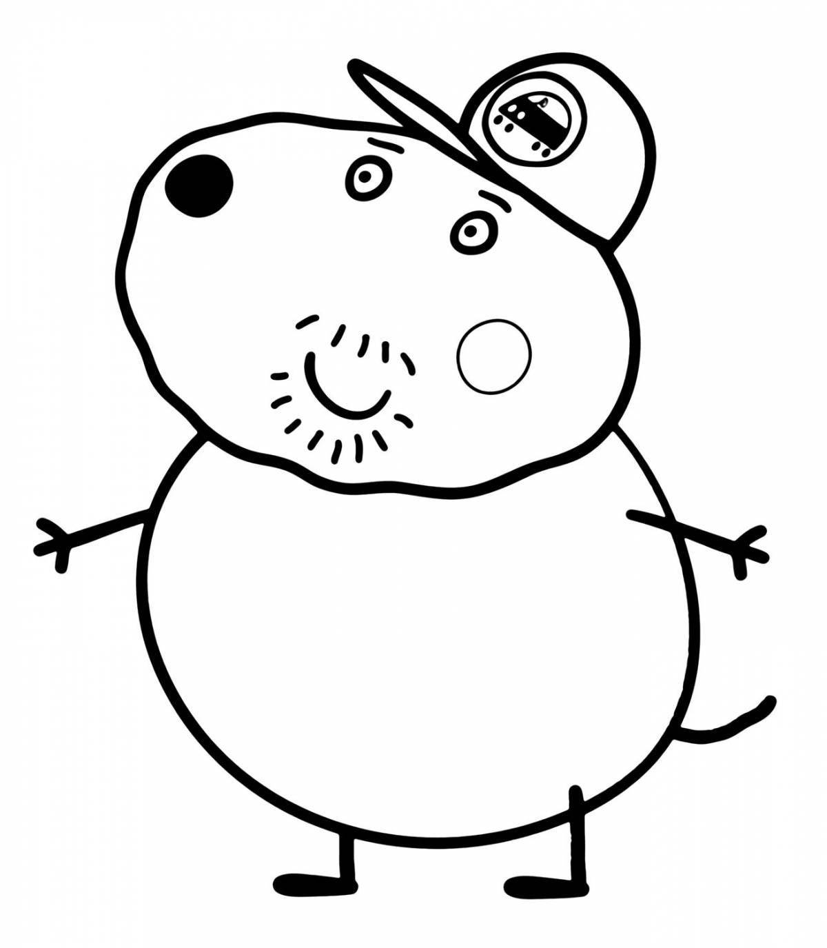Fabulous daddy pig coloring page