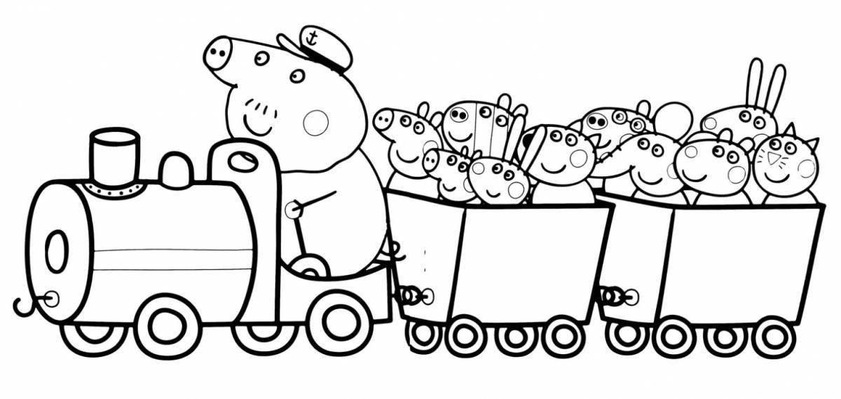 Glowing daddy pig coloring page