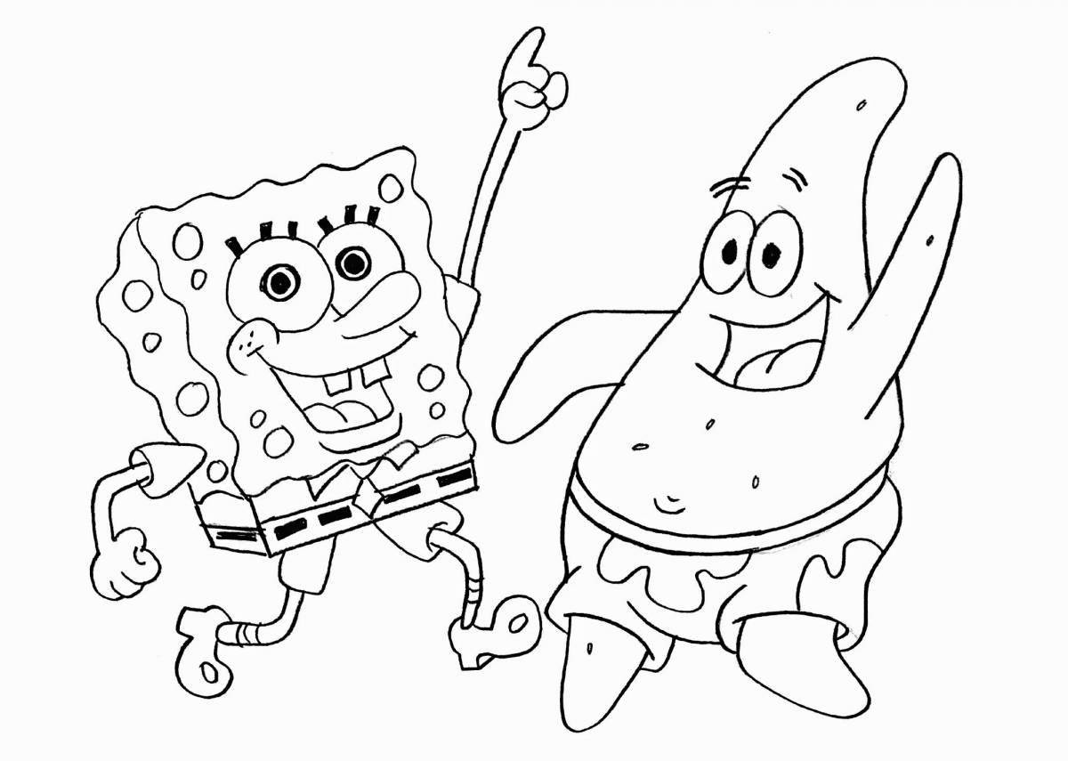 Joyful coloring spongebob