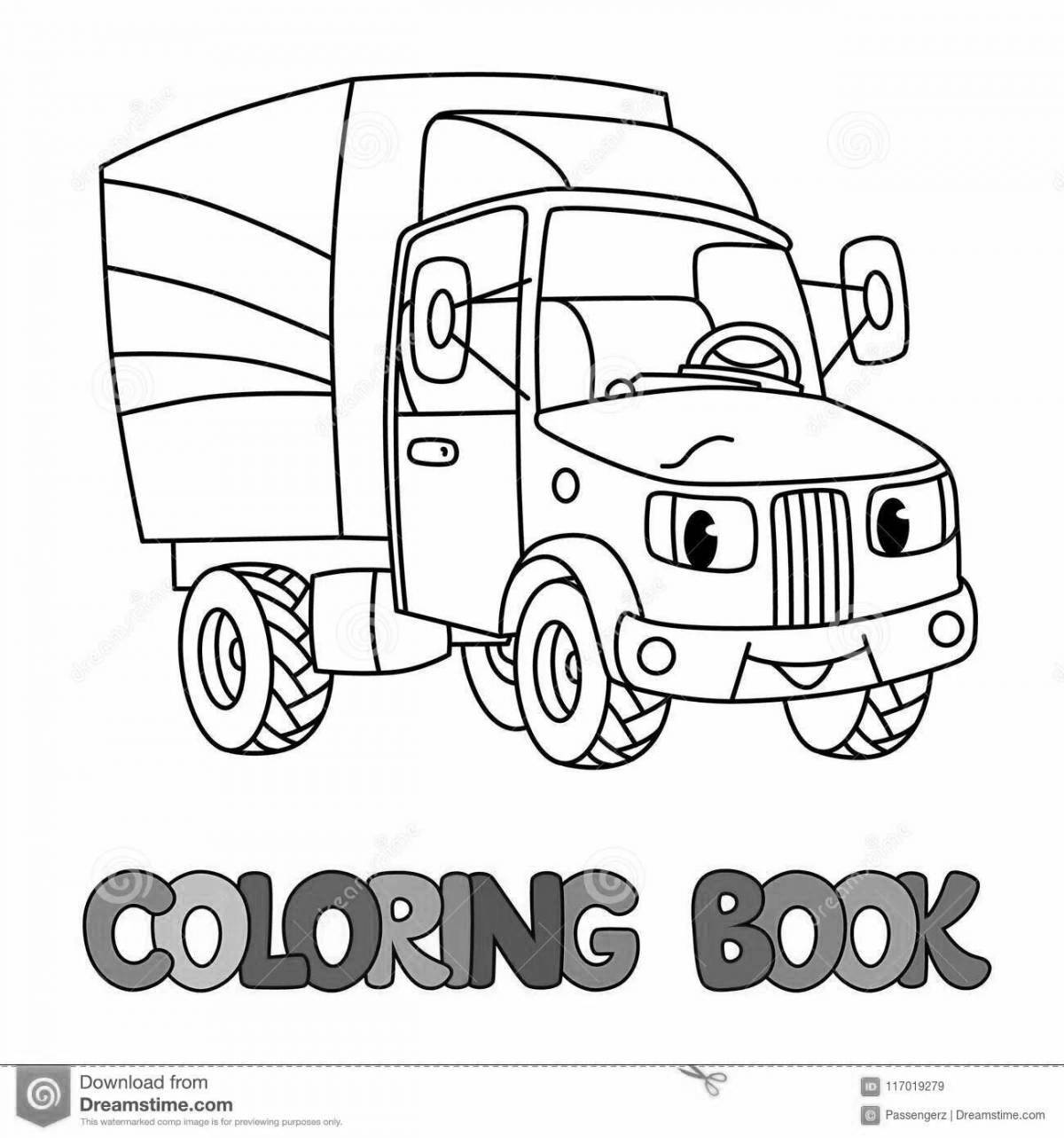Coloring bright mail car