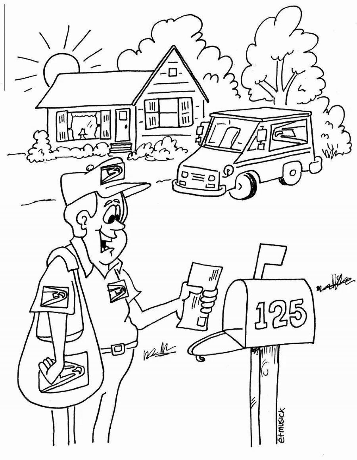 Coloring page incredible post machine