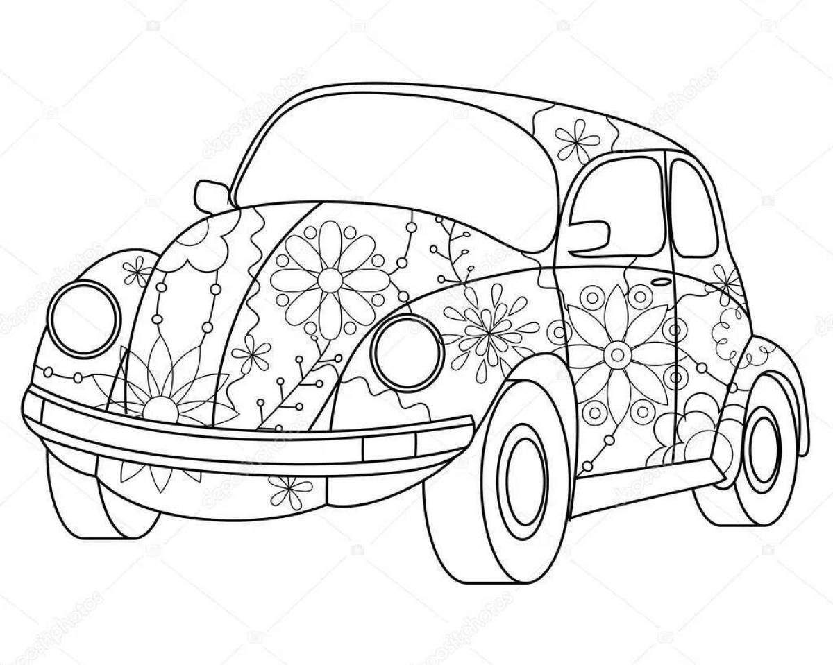 Adorable mail car coloring page