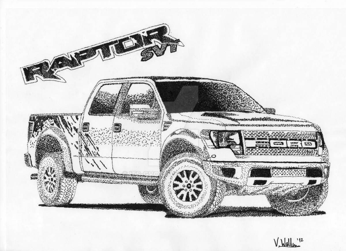 Amazing coloring raptor ford