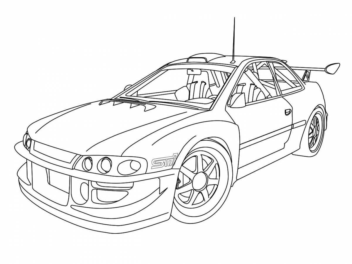 Playful car tuning coloring page