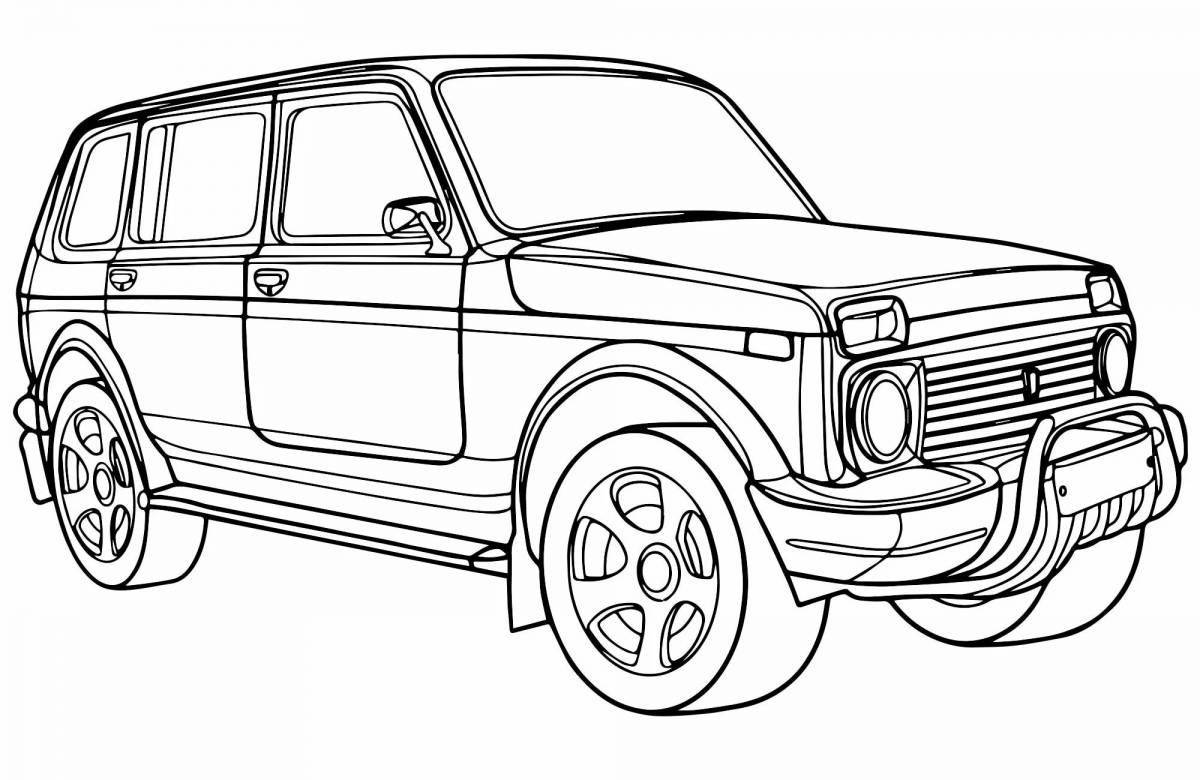 Awesome car tuning coloring page
