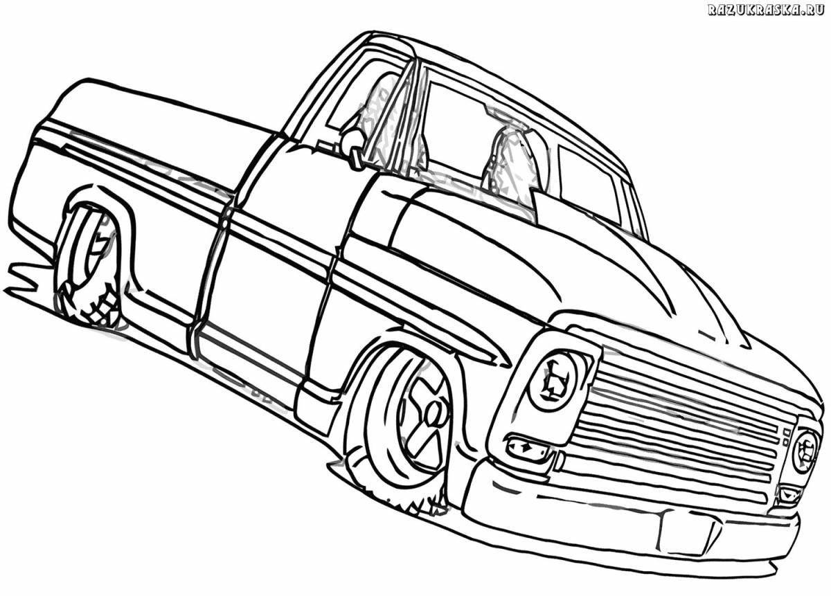 Cool car tuning coloring page