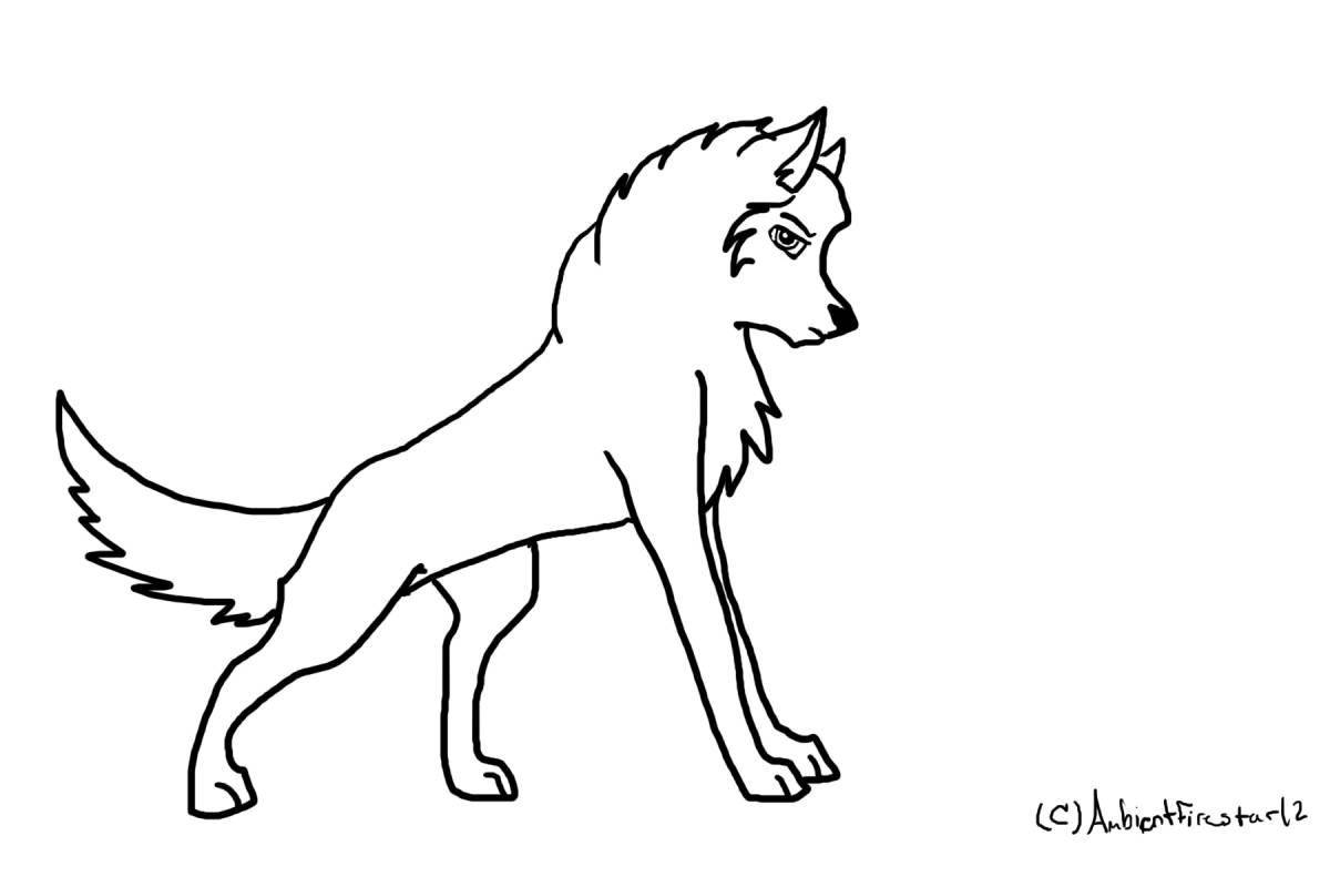 Scary wolf simulator coloring book