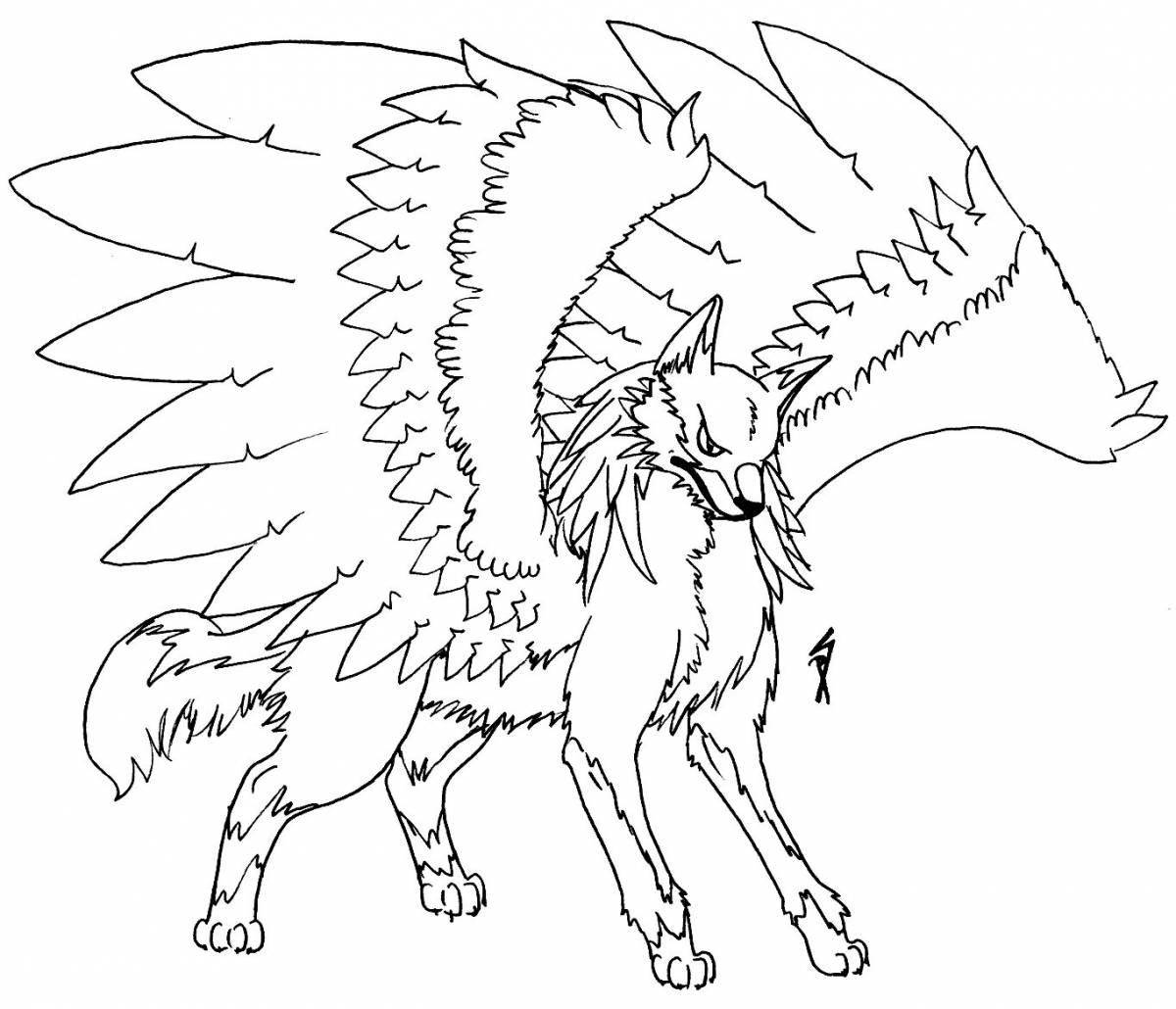 Powerful wolf simulator coloring book