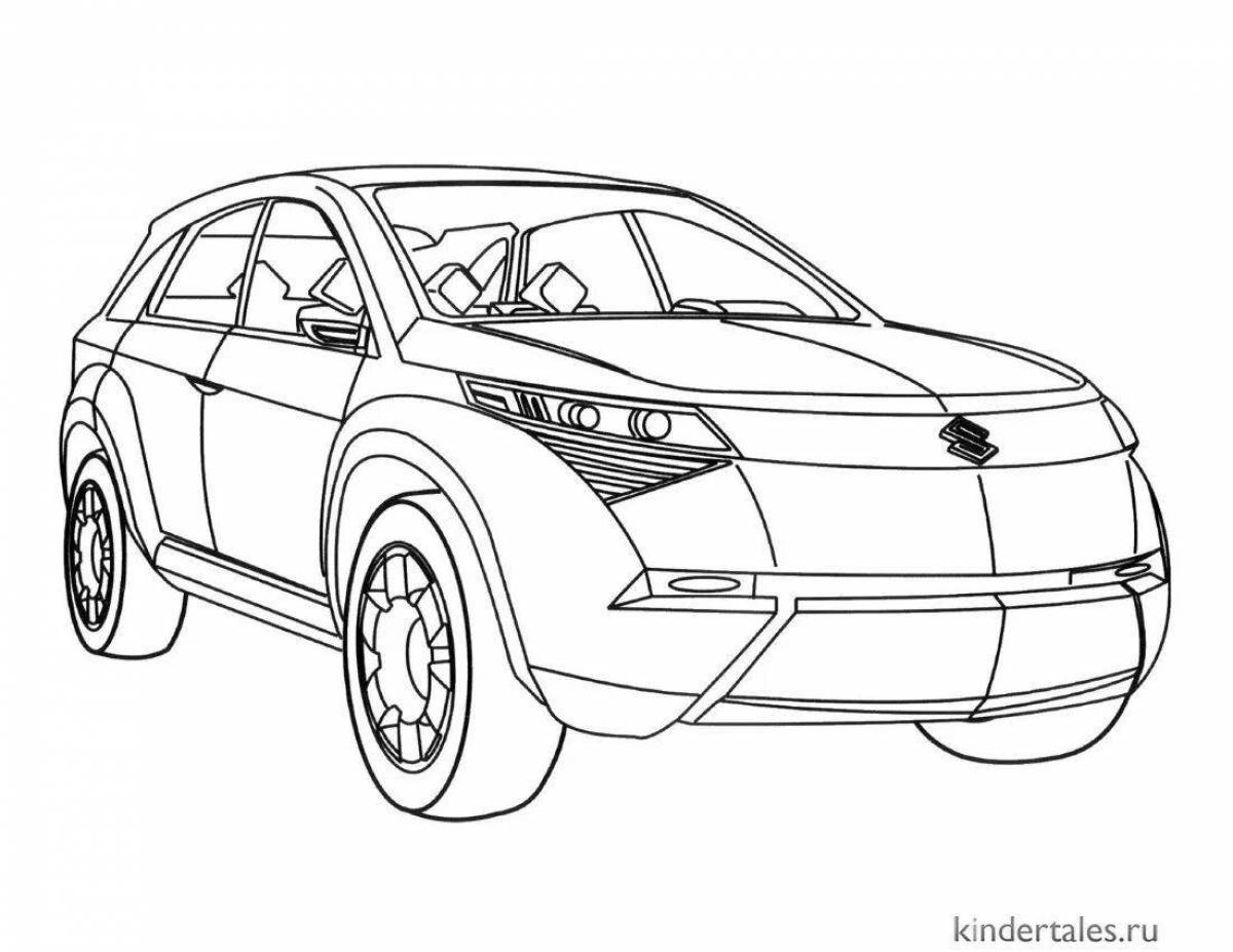 Colorful lasso renault coloring page