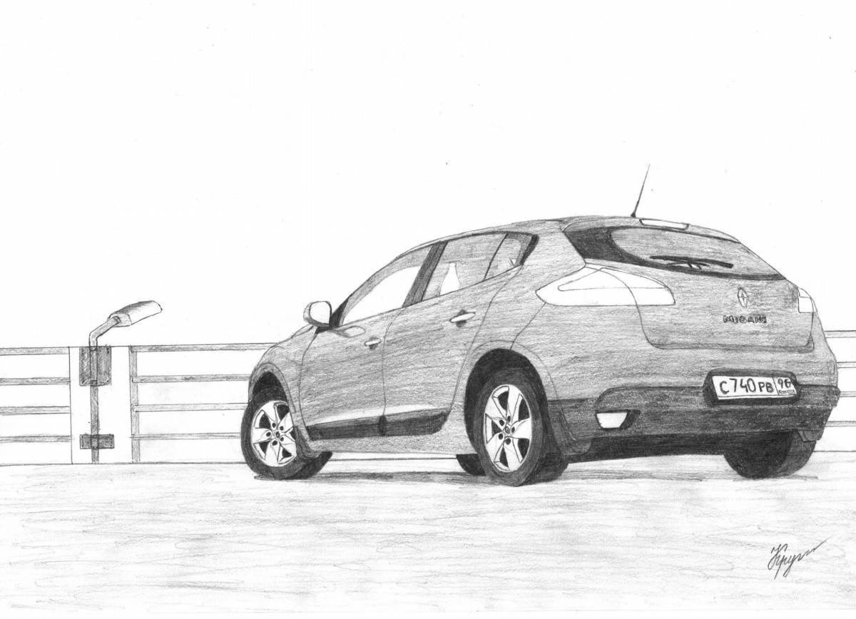 Радостное лассо renault coloring page