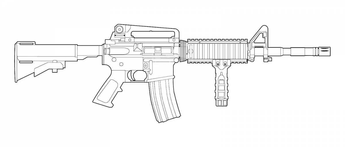 Stylish pistol coloring page