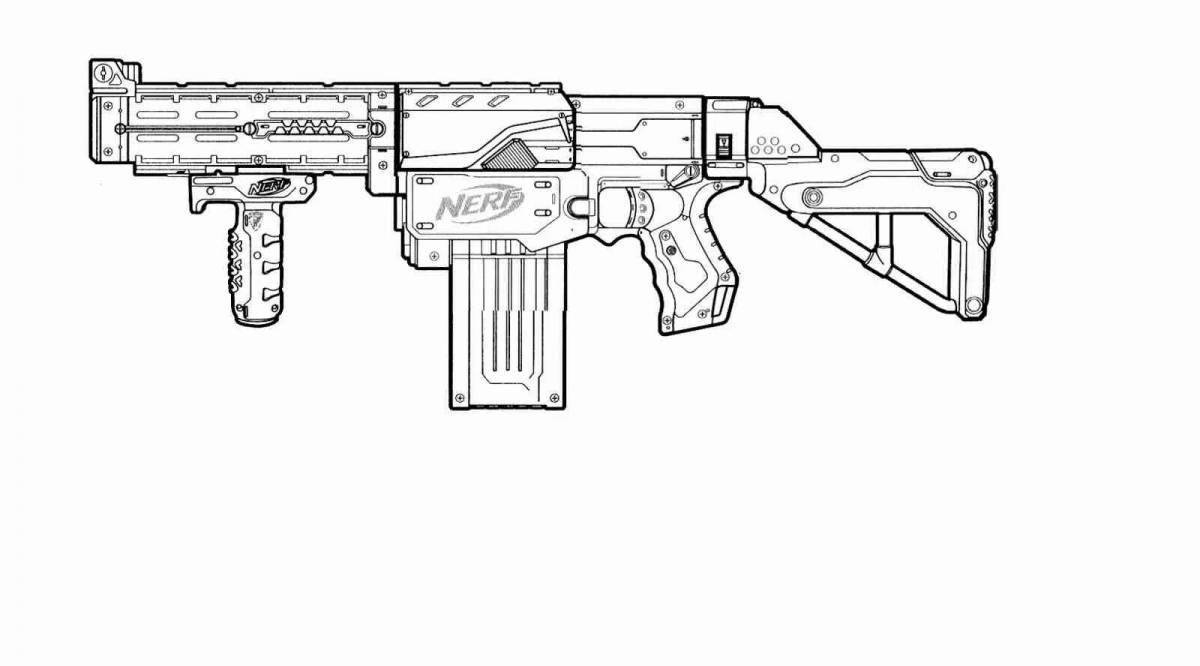 Playful gun coloring page