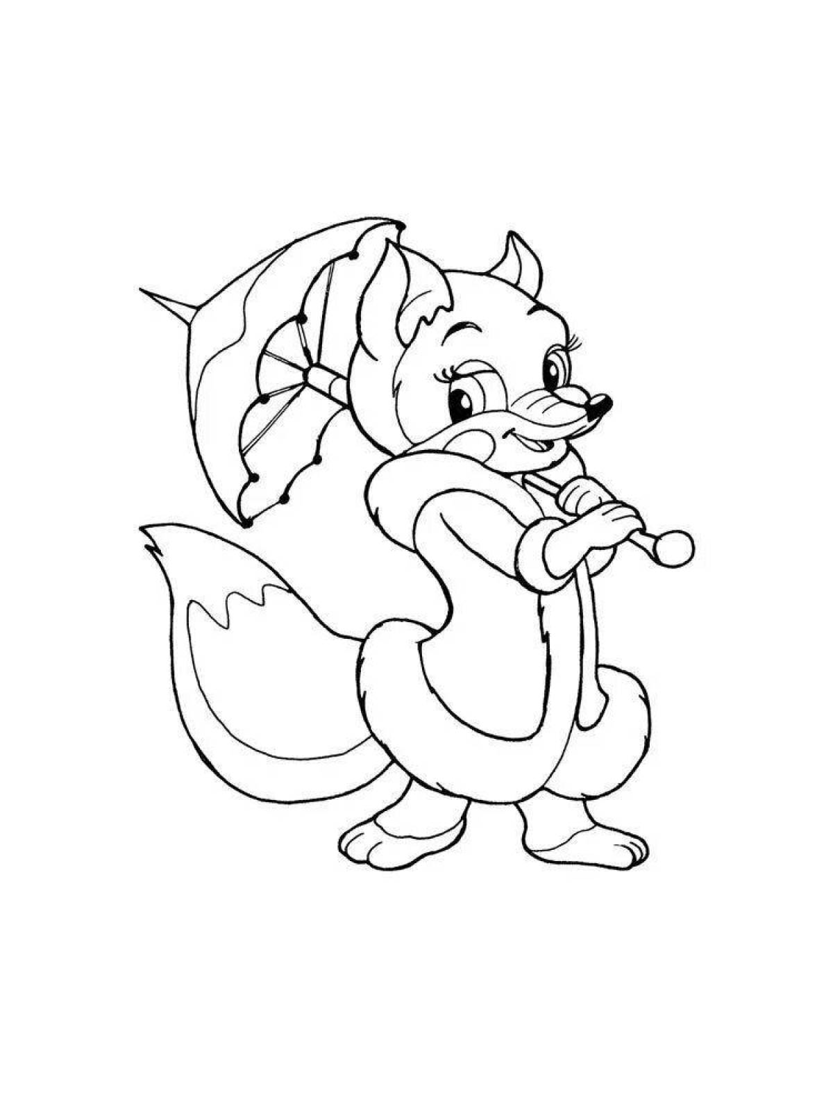 Funky fox coloring pages for kids