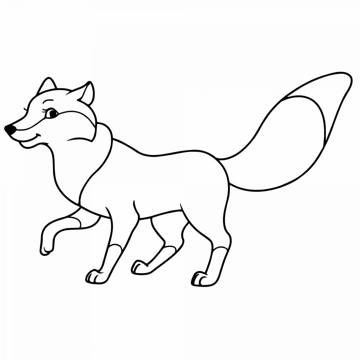 Exotic fox coloring book for kids