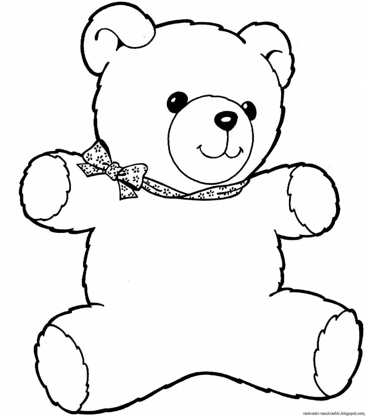 Adorable teddy bear coloring book
