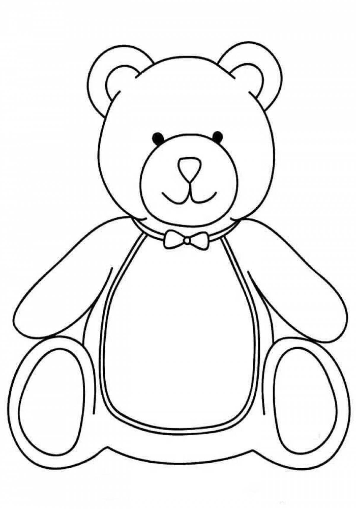 Coloring book smiling teddy bear