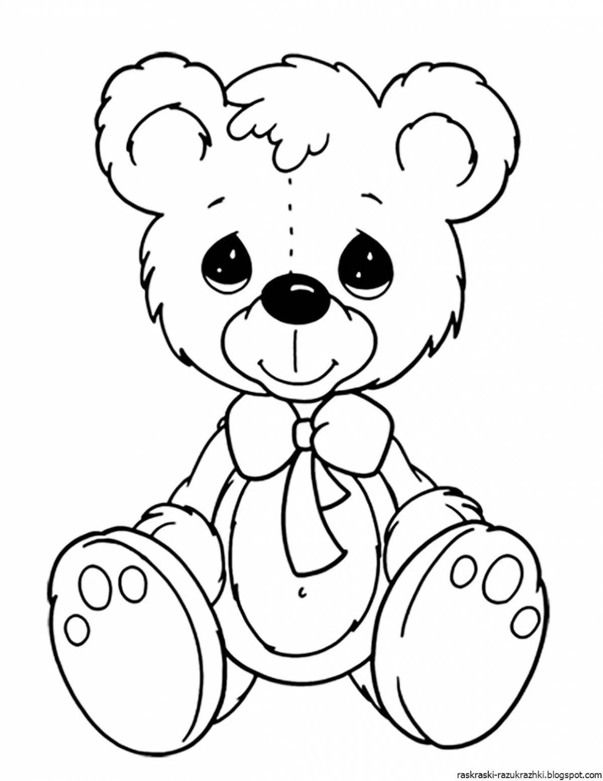 Colouring friendly teddy bear