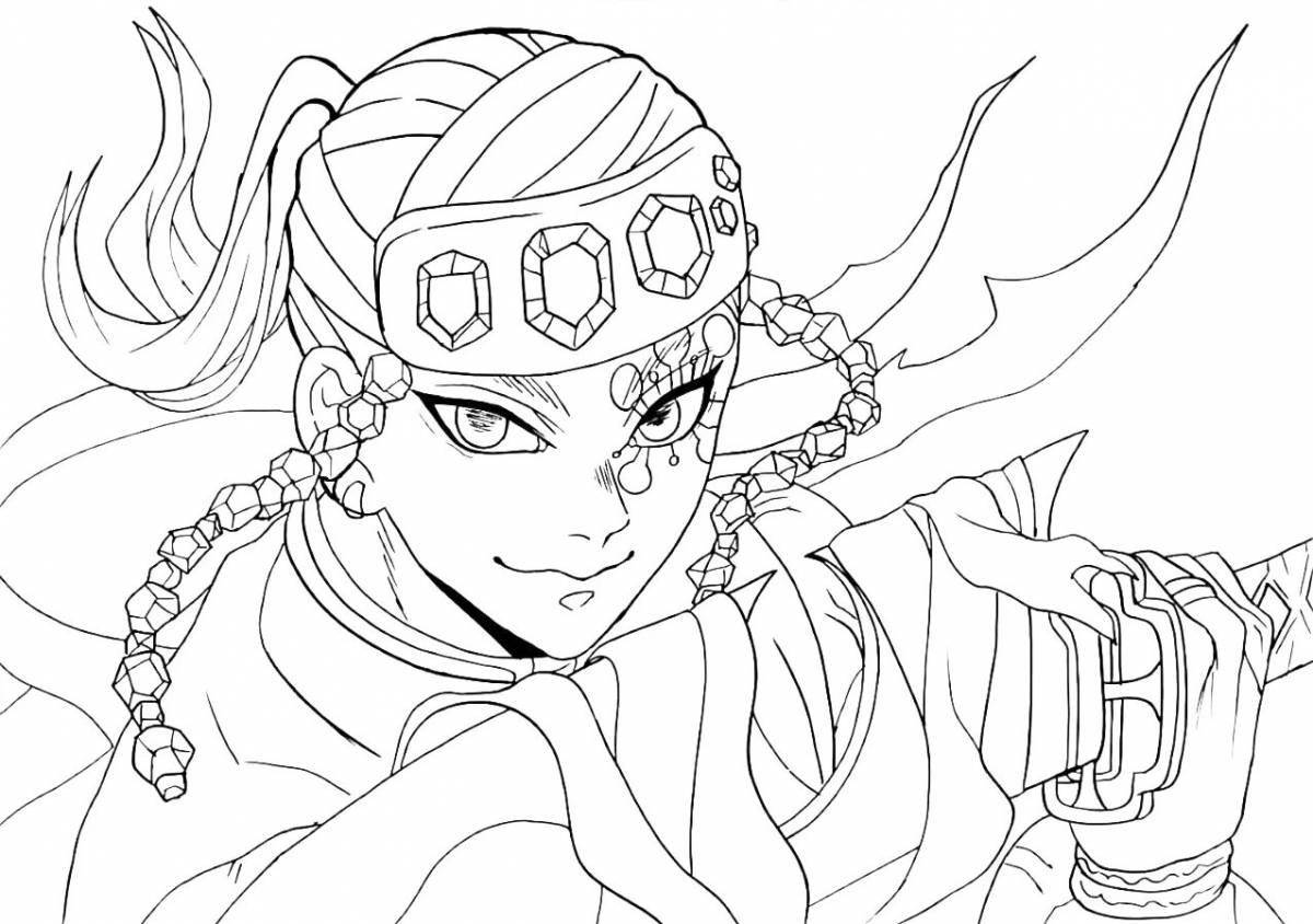 Elegant Demon Blade coloring page