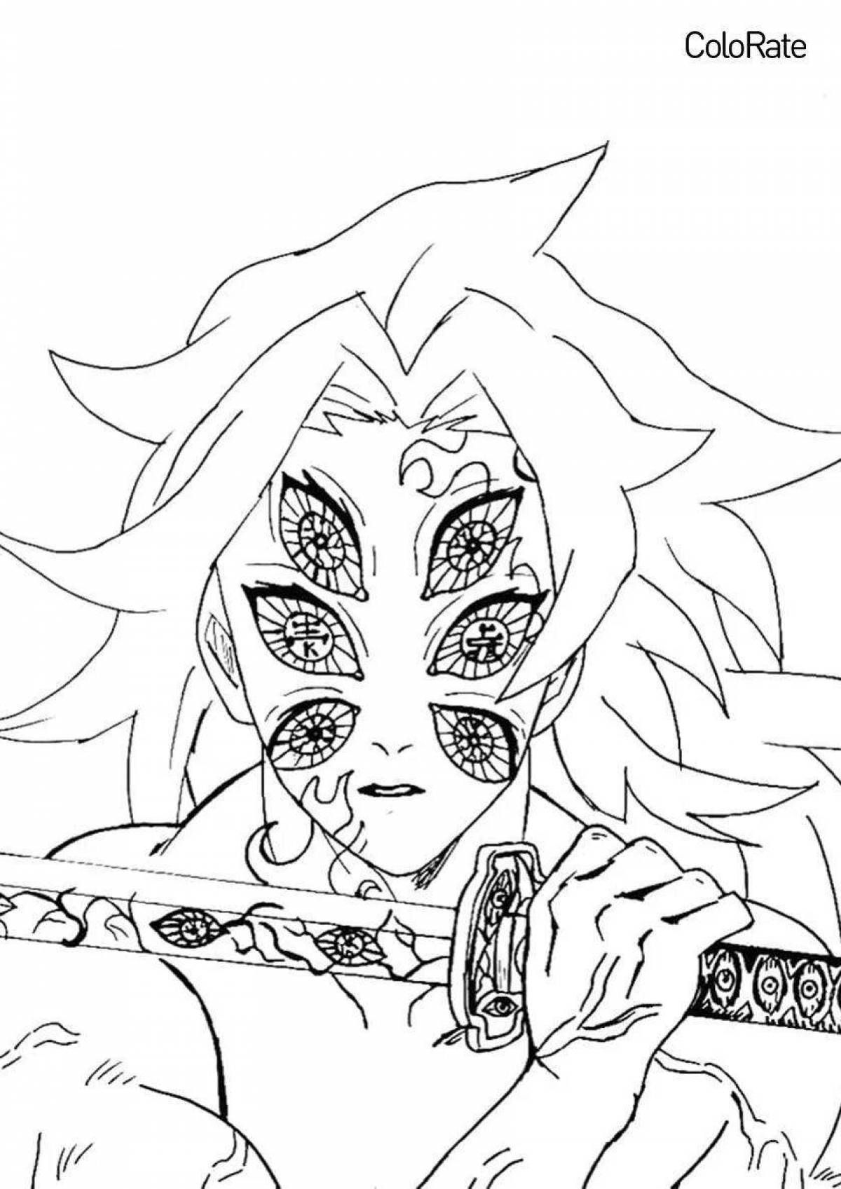 Cutting Blade Spectacular Demon Coloring Page