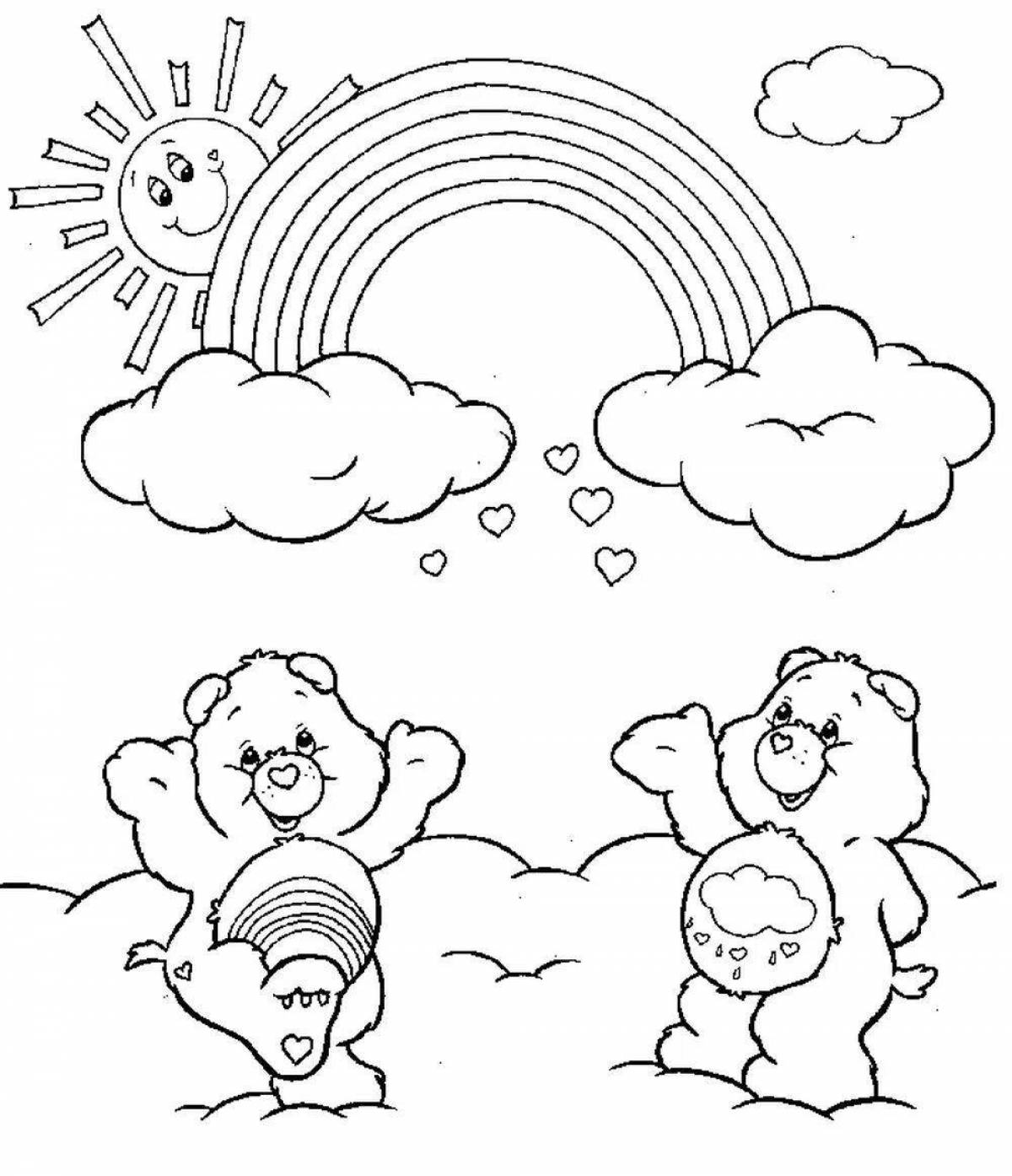 Adorable rainbow coloring book for kids
