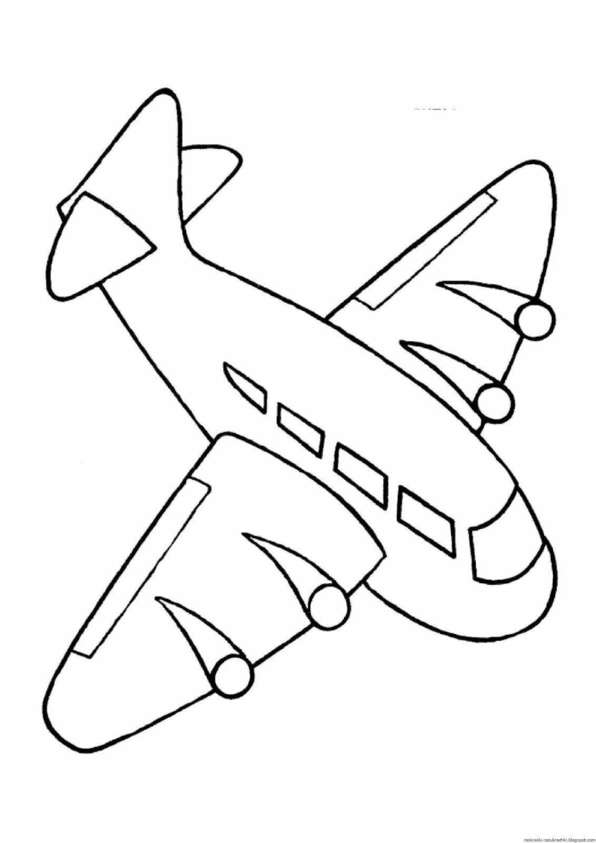 Креативная раскраска самолет для детей