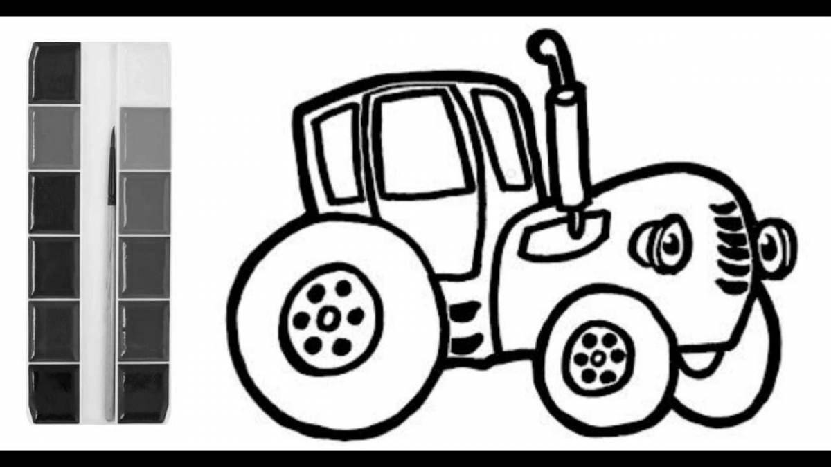 Fabulous blue tractor coloring pages for kids