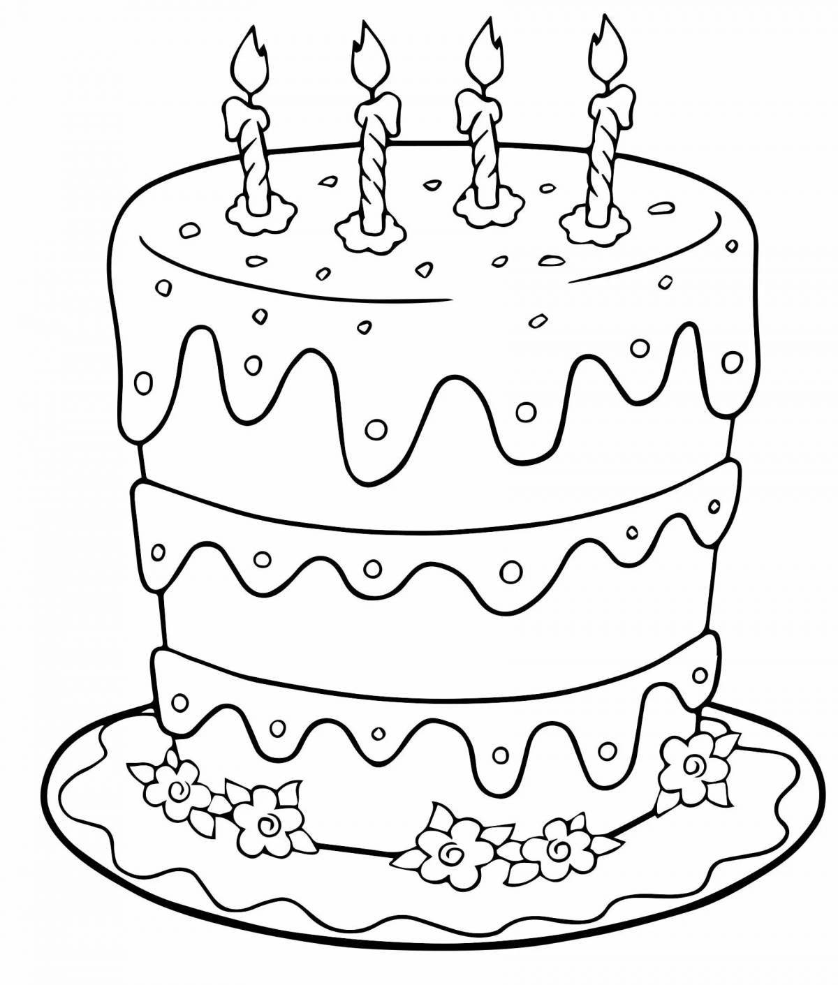 Birthday cake coloring book