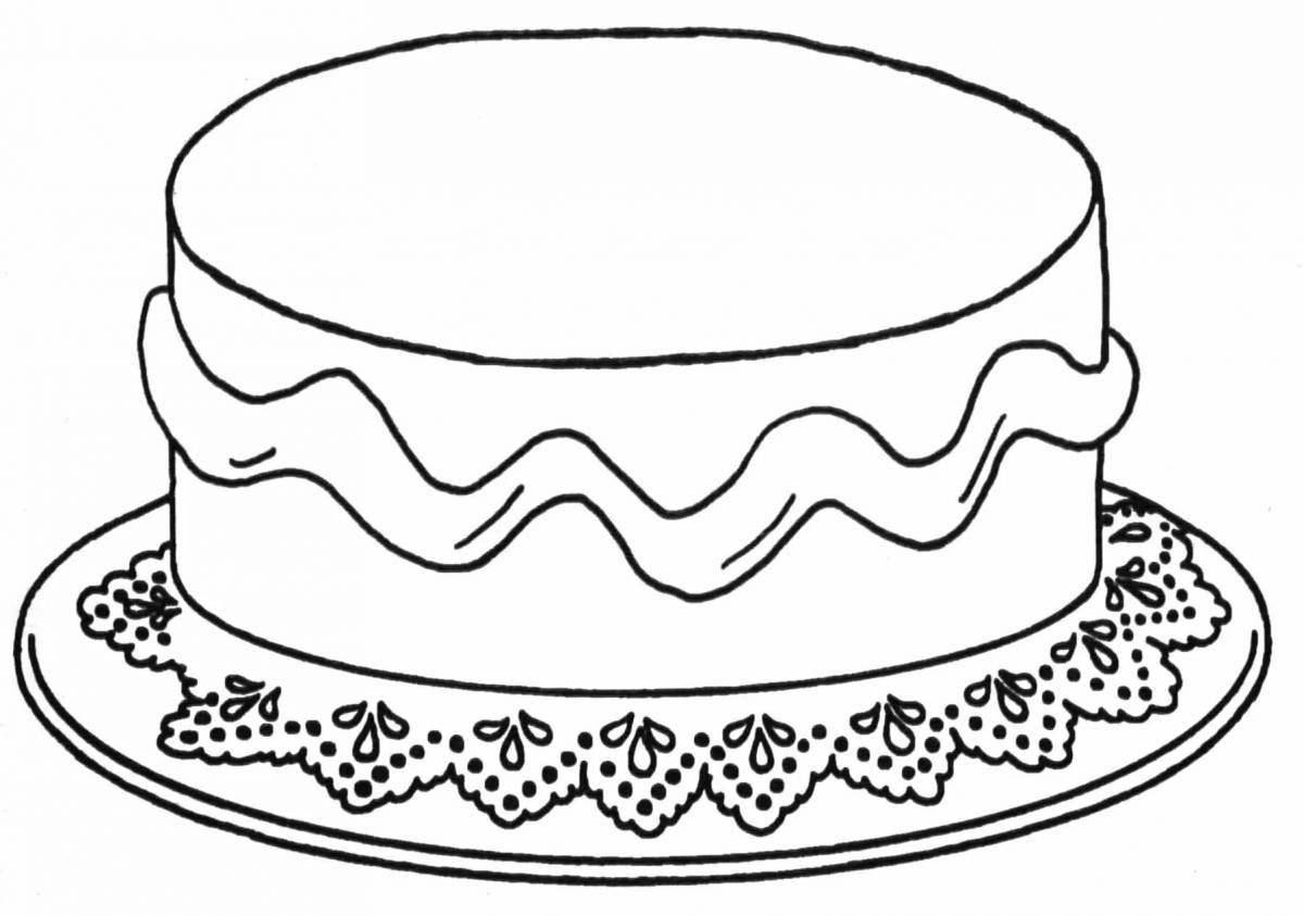Очаровательный торт-раскраска