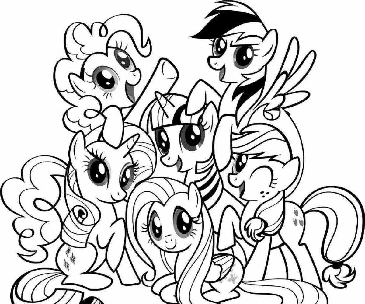 Coloring page happy little pony