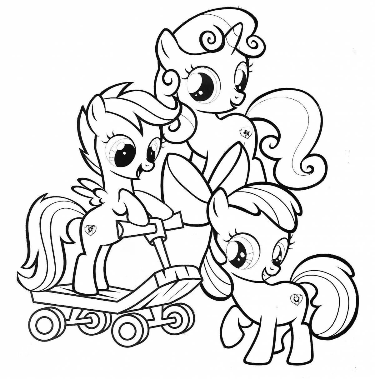 Coloring page glamorous little pony