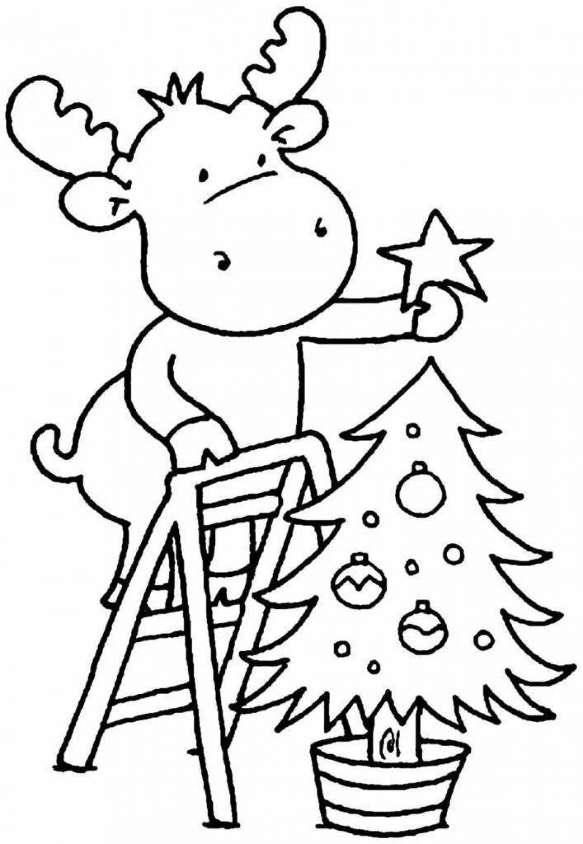 Adorable Christmas coloring pictures